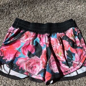 Lululemon flower running shorts